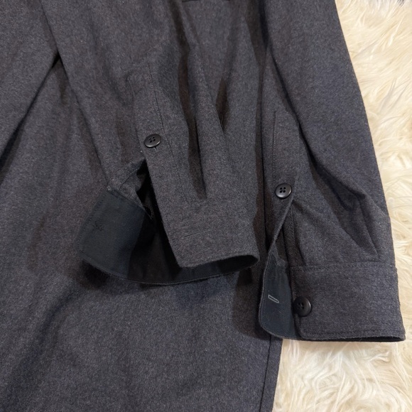 Madewell Wool Blend Flannel Latitude Shift Dress in Charcoal Gray - Picture 5 of 9